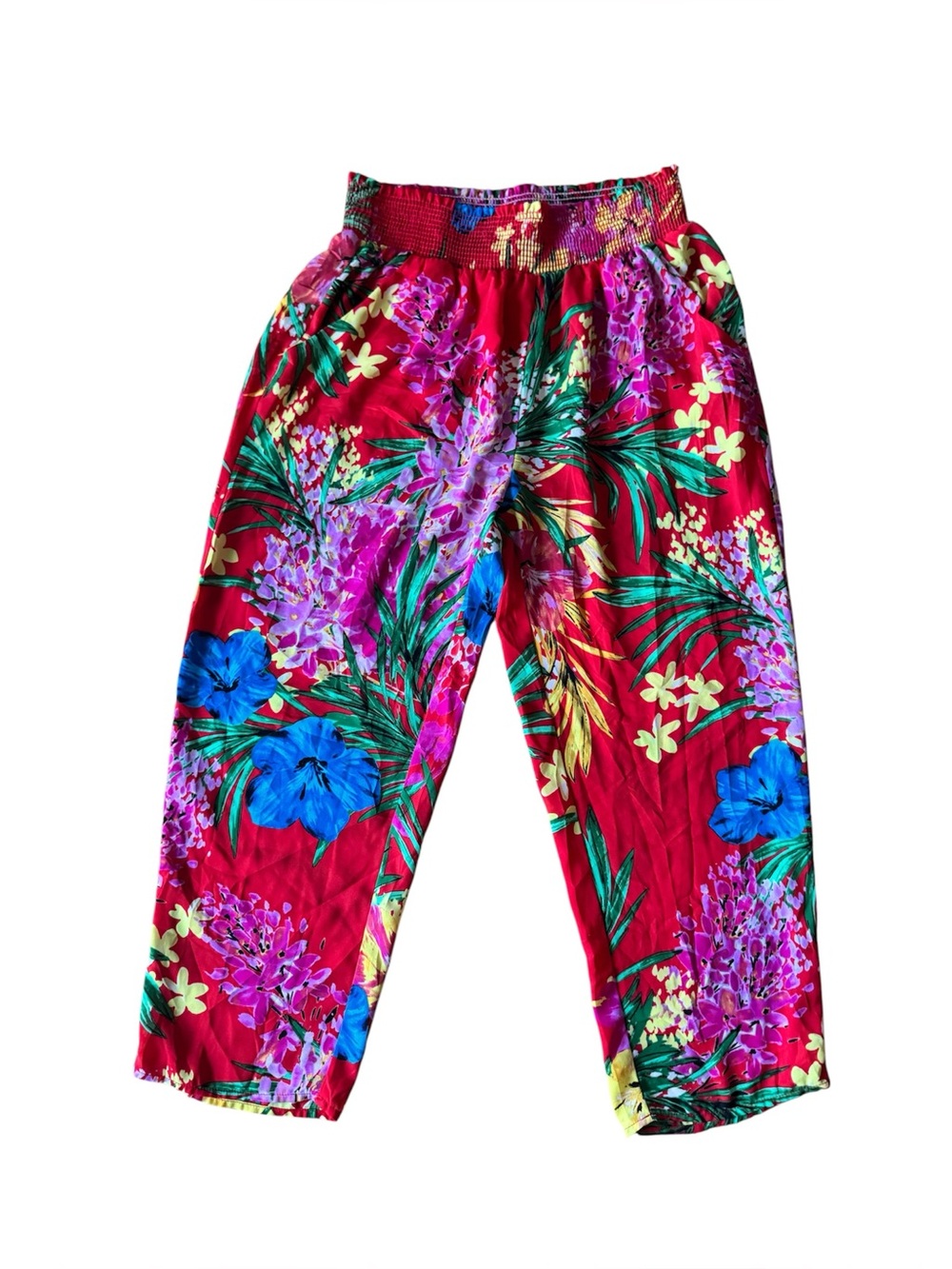Show Me Your Mumu Small Tropical Pull On Pant Crop Length Vacation Beach Resort